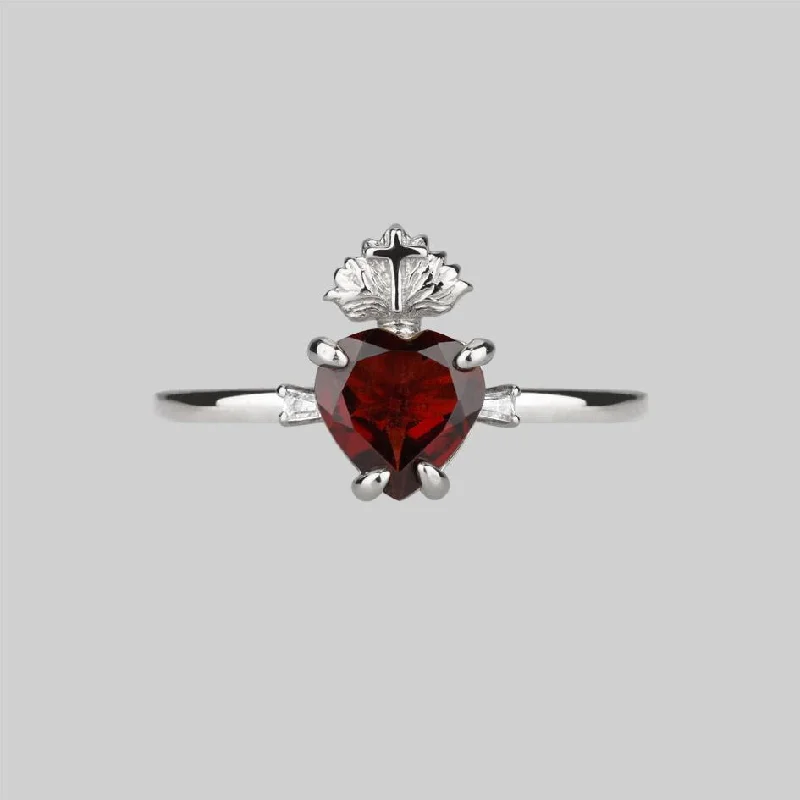 Jewelry Flash Sale – Stylish Designs At Unbeatable Rates The Sacred Heart Garnet Ring - Silver Jewelry Flash Sale – Stylish Designs At Unbeatable Rates The Sacred Heart Garnet Ring - Silver