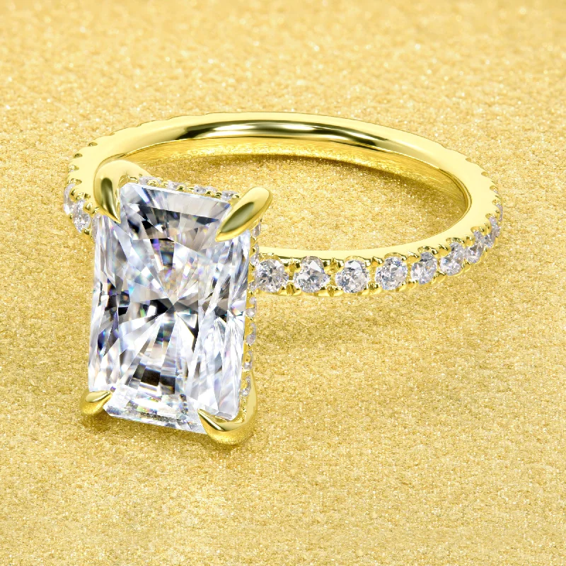 Fashion-Forward Jewelry At Exclusive Discounts The Selina, 3ct Elongated Radiant-cut Hidden Halo Ring Fashion-Forward Jewelry At Exclusive Discounts The Selina, 3ct Elongated Radiant-cut Hidden Halo Ring