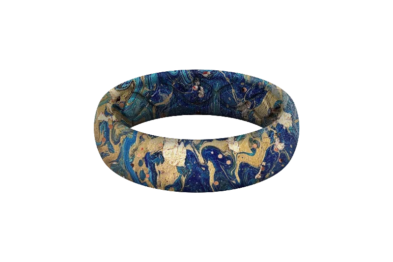 Eco-Friendly Sustainable Jewelry For Conscious Buyers Blue Swirl Thin Ring