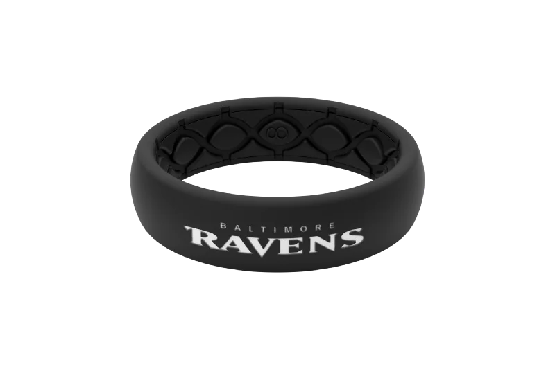 Timeless Jewelry At Special Discount Rates NFL Baltimore Ravens Black Thin Ring