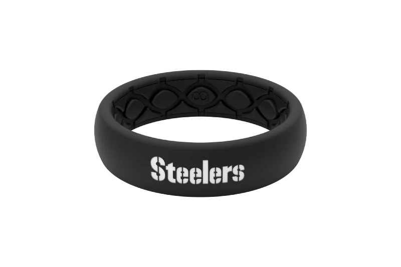 Discounted Jewelry For A Glamorous Look NFL Pittsburgh Steelers Black Thin Ring