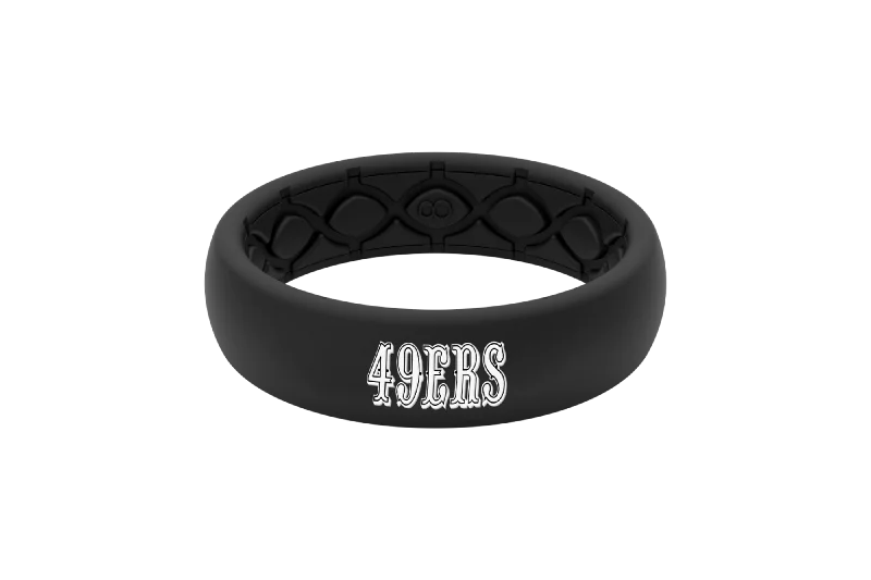 Limited-Stock Jewelry Sale – Once It's Gone, It's Gone NFL San Francisco 49ers Black Thin Ring Limited-Stock Jewelry Sale – Once It's Gone, It's Gone NFL San Francisco 49ers Black Thin Ring