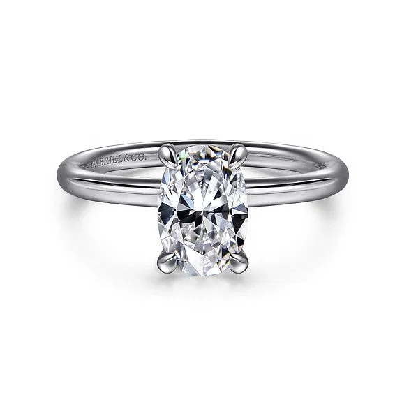 Shop Trending Jewelry With Exclusive Savings Tiana - 14K White Gold Oval Solitaire Diamond Engagement Ring (Setting Only) Shop Trending Jewelry With Exclusive Savings Tiana - 14K White Gold Oval Solitaire Diamond Engagement Ring (Setting Only)