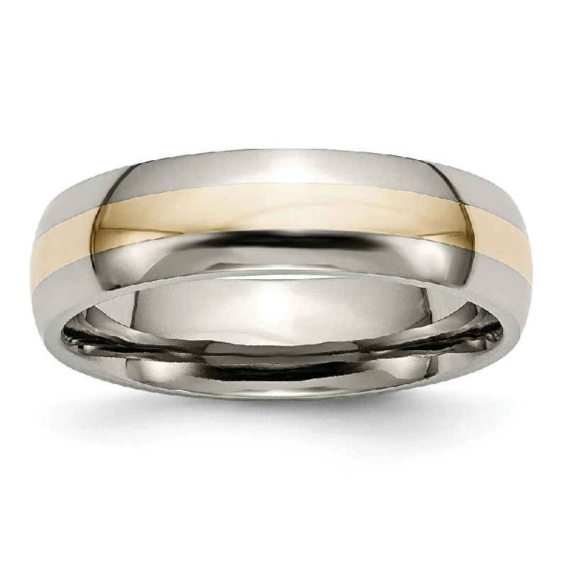Exclusive Online Discounts On Stylish Jewelry Titanium and 14K Gold Inlay, 6mm Unisex Band Exclusive Online Discounts On Stylish Jewelry Titanium and 14K Gold Inlay, 6mm Unisex Band