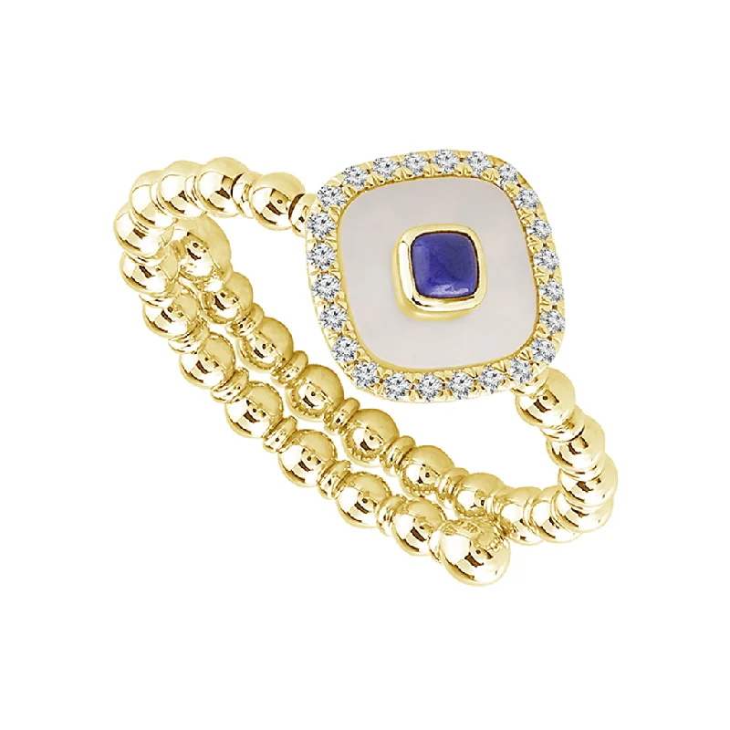 Exclusive Savings On Timeless Jewelry Pieces Titanium and 14K Yellow Gold Flexi Lapis And Mother Of Pearl Ring Exclusive Savings On Timeless Jewelry Pieces Titanium and 14K Yellow Gold Flexi Lapis And Mother Of Pearl Ring
