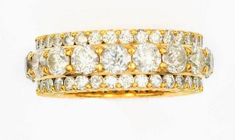 Stunning Jewelry Pieces At The Lowest Prices Ever JDTK-Ring1117- Triple Row Diamond Eternity Ring