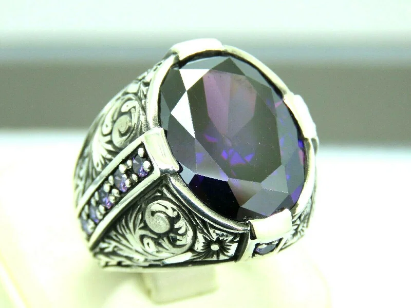 Last Chance To Shop High-End Jewelry At Markdown Prices Turkish Handmade Jewelry 925 Sterling Silver Amethyst Stone Engraved Mens Rings Last Chance To Shop High-End Jewelry At Markdown Prices Turkish Handmade Jewelry 925 Sterling Silver Amethyst Stone Engraved Mens Rings