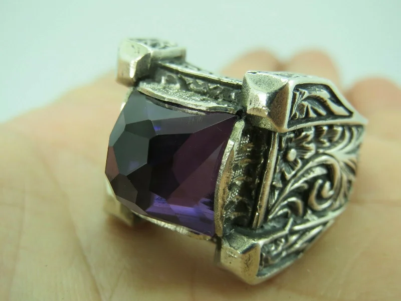 Sparkle For Less – Shop Jewelry Deals Now Turkish Handmade Jewelry 925 Sterling Silver Amethyst Stone Engraved Mens Rings Sparkle For Less – Shop Jewelry Deals Now Turkish Handmade Jewelry 925 Sterling Silver Amethyst Stone Engraved Mens Rings