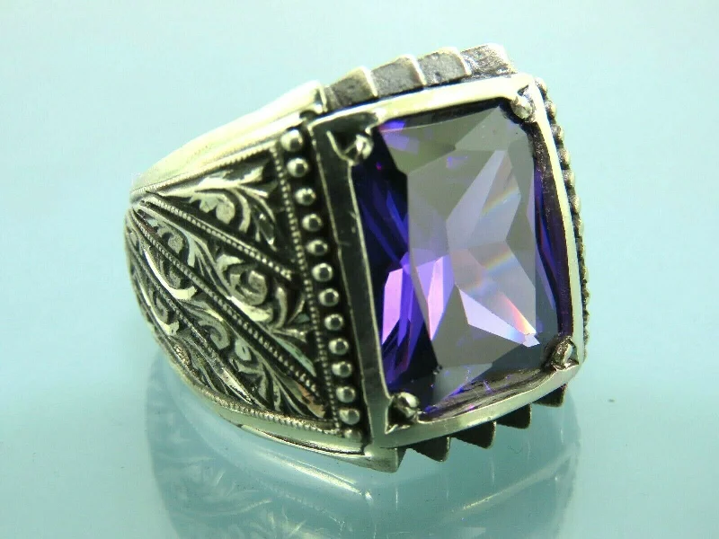 Bestselling Jewelry Now On Sale – Elevate Your Look Turkish Handmade Jewelry 925 Sterling Silver Amethyst Stone Engraved Mens Rings Bestselling Jewelry Now On Sale – Elevate Your Look Turkish Handmade Jewelry 925 Sterling Silver Amethyst Stone Engraved Mens Rings
