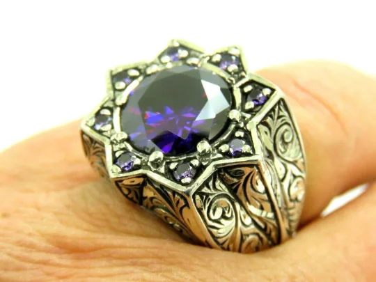 Sparkle For Less – Shop Our Limited-Time Jewelry Deals Turkish Handmade Jewelry 925 Sterling Silver Amethyst Stone Men's Rings Sparkle For Less – Shop Our Limited-Time Jewelry Deals Turkish Handmade Jewelry 925 Sterling Silver Amethyst Stone Men's Rings