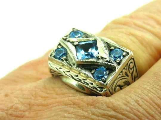 Best Jewelry Sale Prices – Limited-Time Offer Turkish Handmade Jewelry 925 Sterling Silver Aquamarine Stone Engraved Men's Rings Best Jewelry Sale Prices – Limited-Time Offer Turkish Handmade Jewelry 925 Sterling Silver Aquamarine Stone Engraved Men's Rings
