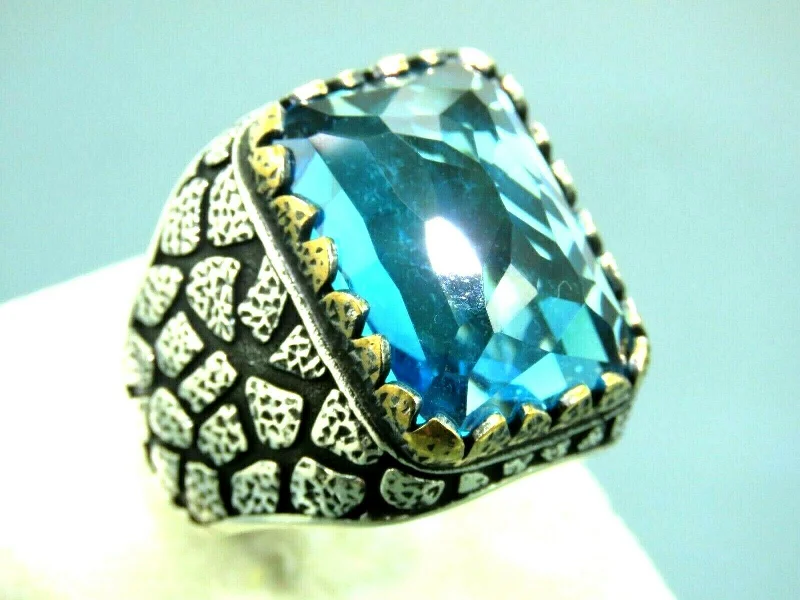 Premium Jewelry At Promotional Prices – Shine Today Turkish Handmade Jewelry 925 Sterling Silver Aquamarine Stone Mens Rings Premium Jewelry At Promotional Prices – Shine Today Turkish Handmade Jewelry 925 Sterling Silver Aquamarine Stone Mens Rings