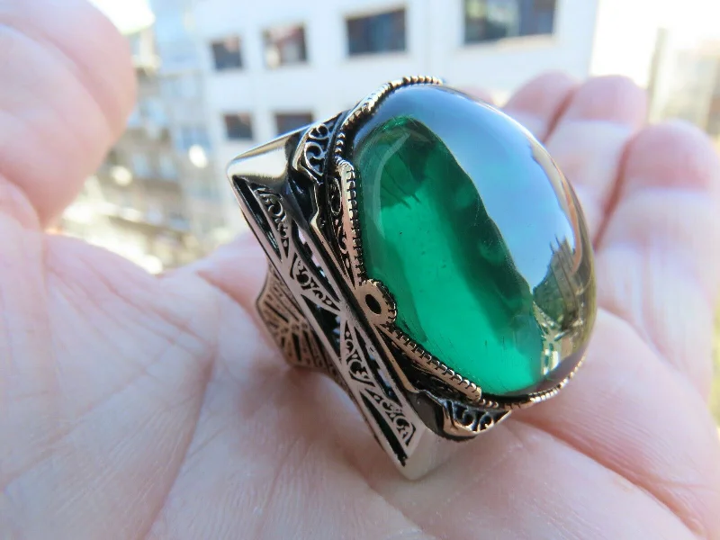 Limited Stock On Premium Jewelry At Low Prices Turkish Handmade Jewelry 925 Sterling Silver Emerald Stone Mens Rings Limited Stock On Premium Jewelry At Low Prices Turkish Handmade Jewelry 925 Sterling Silver Emerald Stone Mens Rings