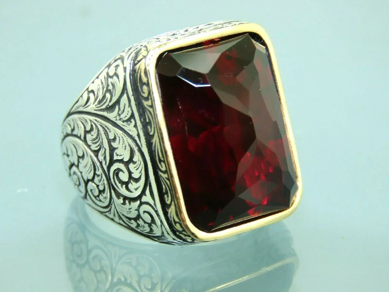 Timeless Jewelry, Timeless Savings – Don't Wait Turkish Handmade Jewelry 925 Sterling Silver Ruby Stone Mens Rings Timeless Jewelry, Timeless Savings – Don't Wait Turkish Handmade Jewelry 925 Sterling Silver Ruby Stone Mens Rings