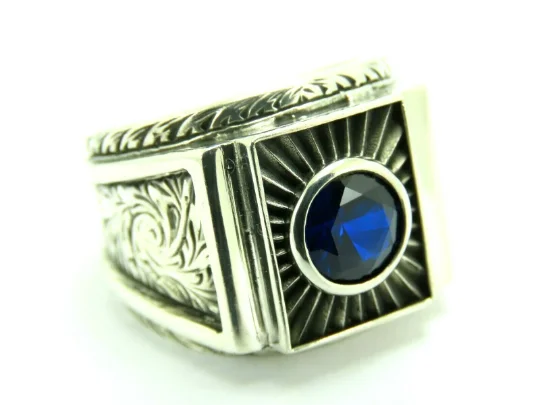 Classic And Modern Jewelry Styles On Sale Turkish Handmade Jewelry 925 Sterling Silver Sapphire Stone Men's Rings Classic And Modern Jewelry Styles On Sale Turkish Handmade Jewelry 925 Sterling Silver Sapphire Stone Men's Rings