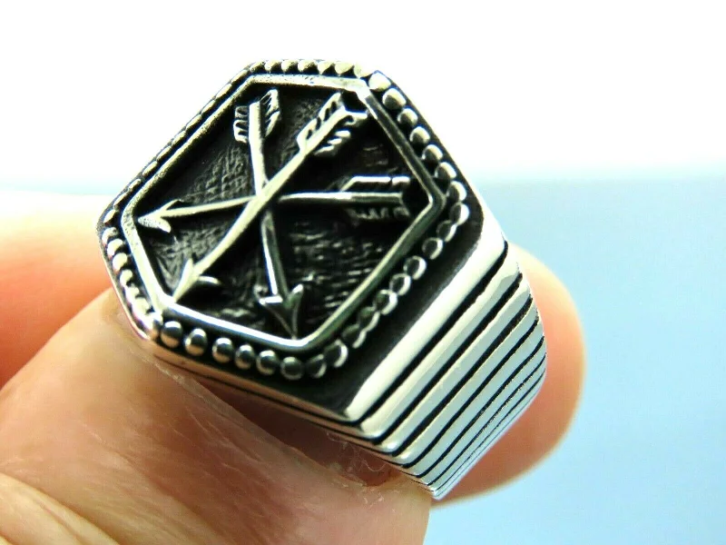Delicate Crystal Jewelry For Sophisticated Charm Turkish Handmade Jewelry 925 Sterling Silver Three Arrows Design Mens Rings Delicate Crystal Jewelry For Sophisticated Charm Turkish Handmade Jewelry 925 Sterling Silver Three Arrows Design Mens Rings
