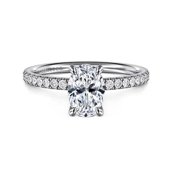 Limited-Time Offer On Elegant Jewelry Pieces Twain - 14K White Gold Oval Diamond Engagement Ring (Setting Only) Limited-Time Offer On Elegant Jewelry Pieces Twain - 14K White Gold Oval Diamond Engagement Ring (Setting Only)