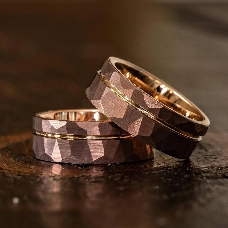 Final Call – Shop Exquisite Jewelry Before It's Gone "Zeus" Hammered Tungsten Carbide Ring- Coffee with Rose Gold Final Call – Shop Exquisite Jewelry Before It's Gone "Zeus" Hammered Tungsten Carbide Ring- Coffee with Rose Gold