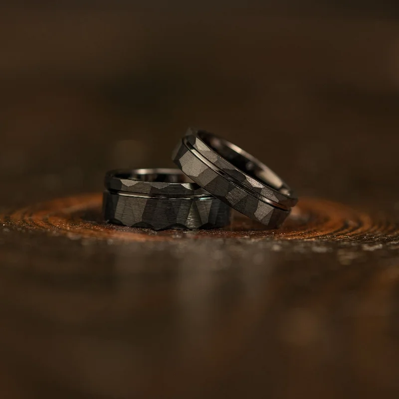 Unlock Unbeatable Jewelry Deals Before They’Re Gone "Zeus" Hammered Tungsten Carbide Ring- Flat with Black Strip- 6mm/8mm Unlock Unbeatable Jewelry Deals Before They’Re Gone "Zeus" Hammered Tungsten Carbide Ring- Flat with Black Strip- 6mm/8mm