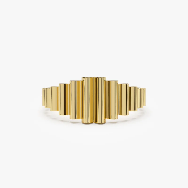 Elegant Rose Gold Jewelry For A Stylish Touch 14K Bold Fluted Graduating Gold Ring