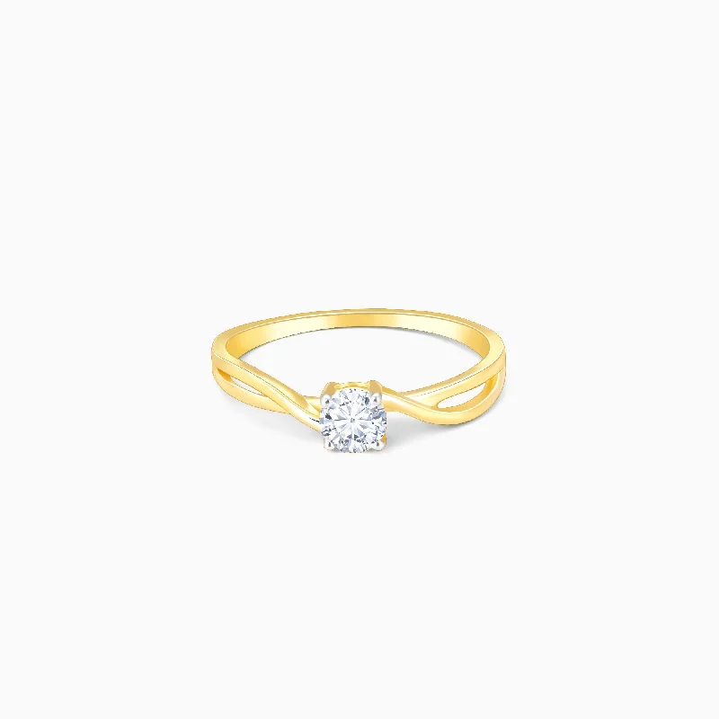 Luxury Handcrafted Jewelry For Elegant Looks Gold Blushing Glow Solitaire Diamond Ring Luxury Handcrafted Jewelry For Elegant Looks Gold Blushing Glow Solitaire Diamond Ring