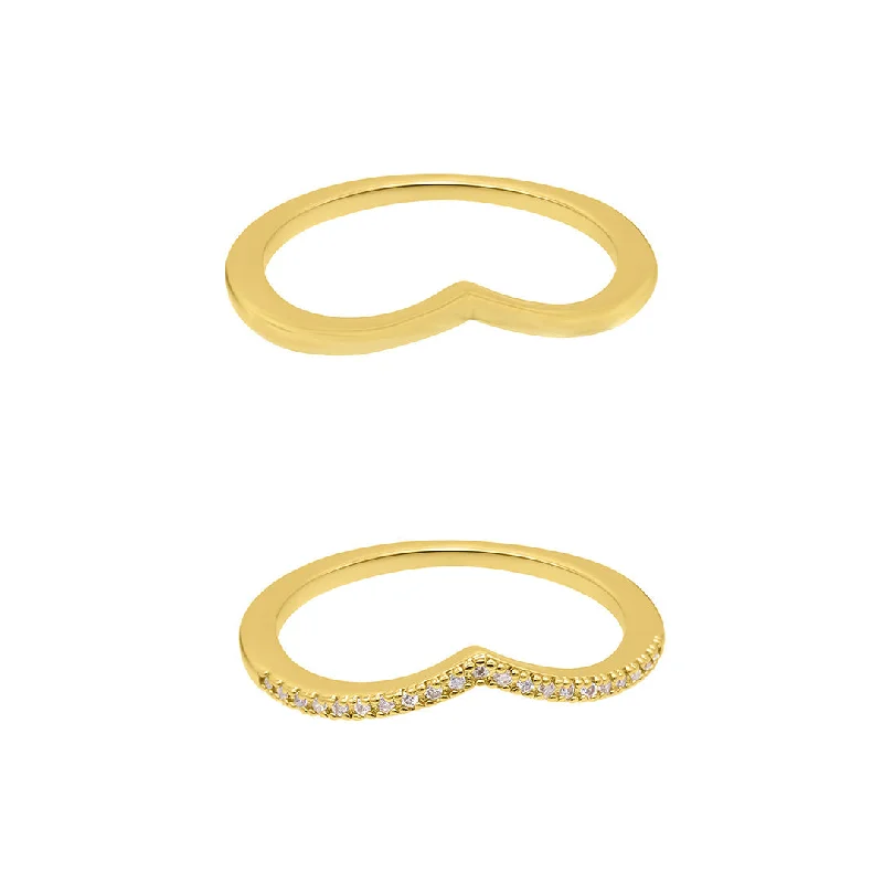Shop Handcrafted Jewelry At Special Promotional Rates 14k Gold Plated Chevron Pair of Rings Shop Handcrafted Jewelry At Special Promotional Rates 14k Gold Plated Chevron Pair of Rings