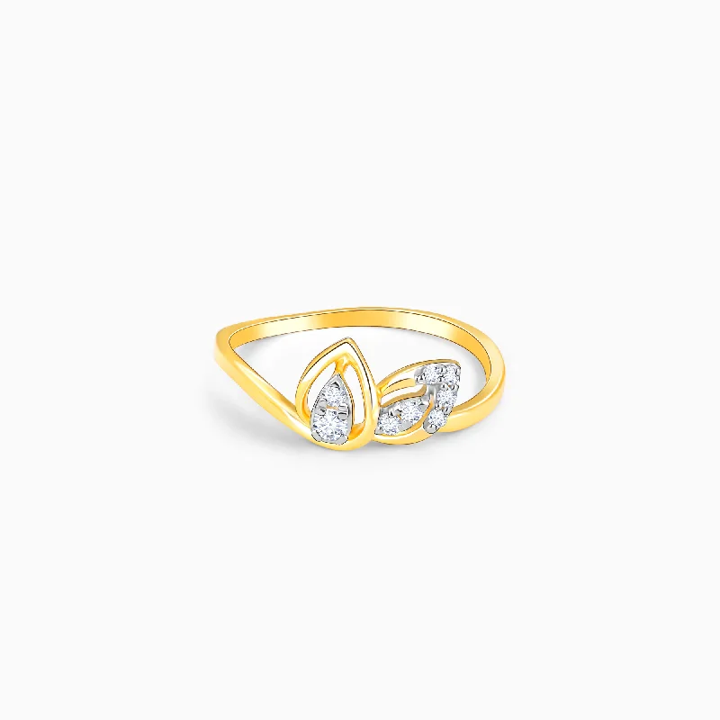 The Ultimate Jewelry Sale – Shop Premium Styles Gold Shimmering Leaf Diamond Ring