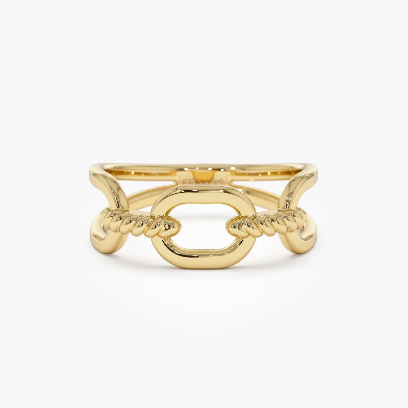 14K Gold Twisted Rope Ring