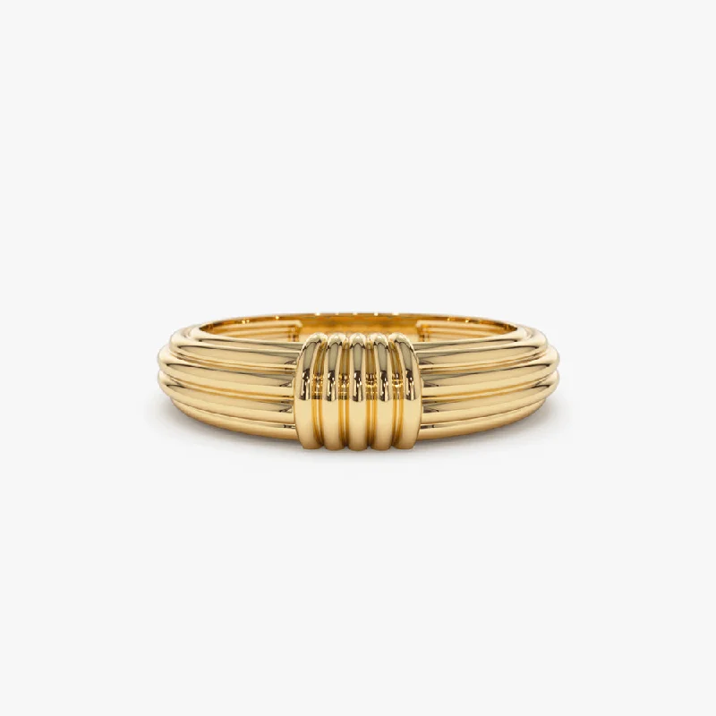Sparkle For Less – Shop Our Limited-Time Jewelry Deals 14k Ribbed Dome Graduating Gold Ring Sparkle For Less – Shop Our Limited-Time Jewelry Deals 14k Ribbed Dome Graduating Gold Ring