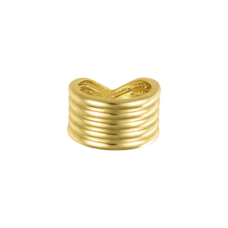 Classic And Modern Jewelry Styles On Sale 14k Gold Plated 5-Row Tall Band