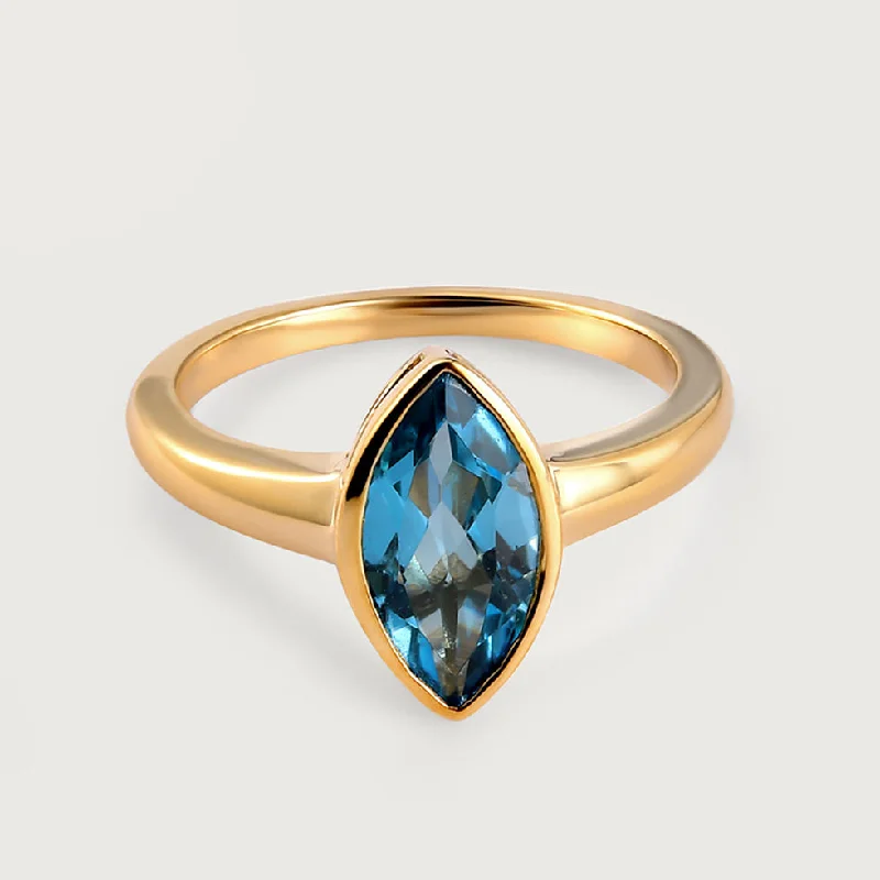 Shop High-Quality Jewelry At Jaw-Dropping Discounts Surf Moon Solitaire Blue Topaz Ring in 9K Gold Shop High-Quality Jewelry At Jaw-Dropping Discounts Surf Moon Solitaire Blue Topaz Ring in 9K Gold