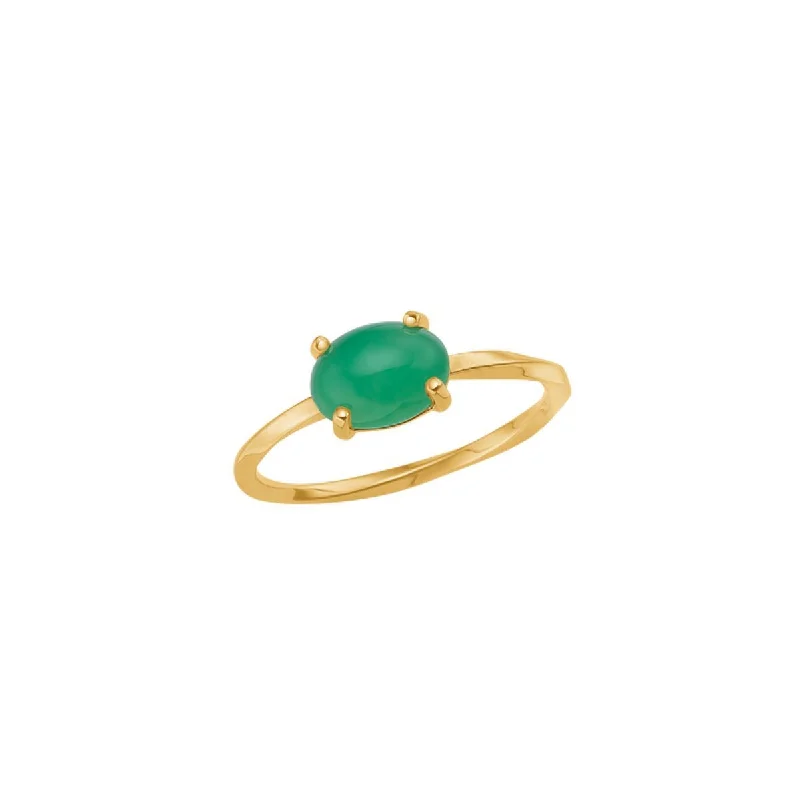 10K Gold Ring w. Chrysoprase