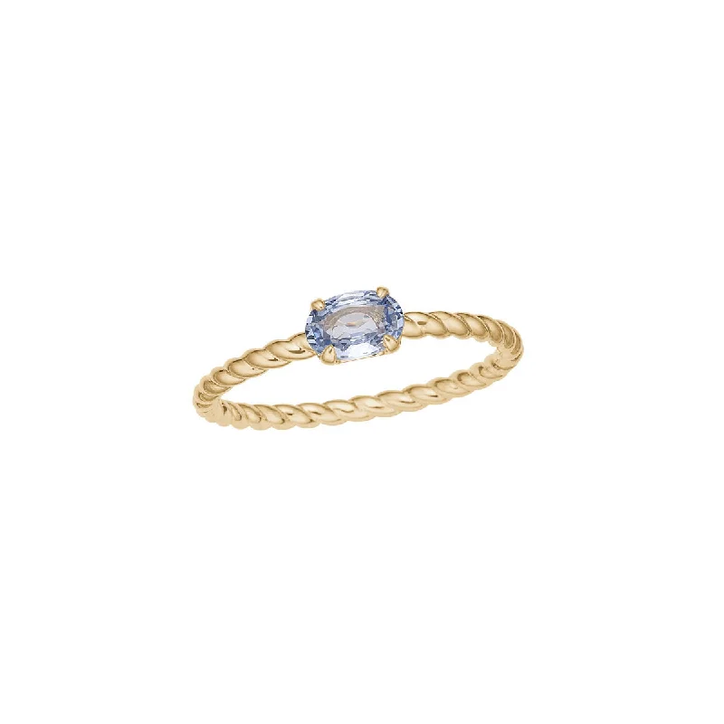 Handcrafted Beauty At Affordable Prices Twist 10K Gold Ring w. Sapphire