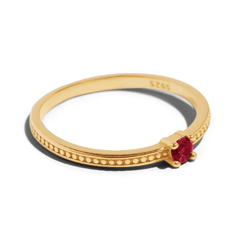 THE EMMA RING RED - Solid 14k gold