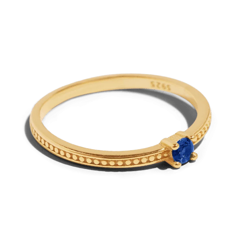 THE EMMA RING BLUE - Solid 14k gold