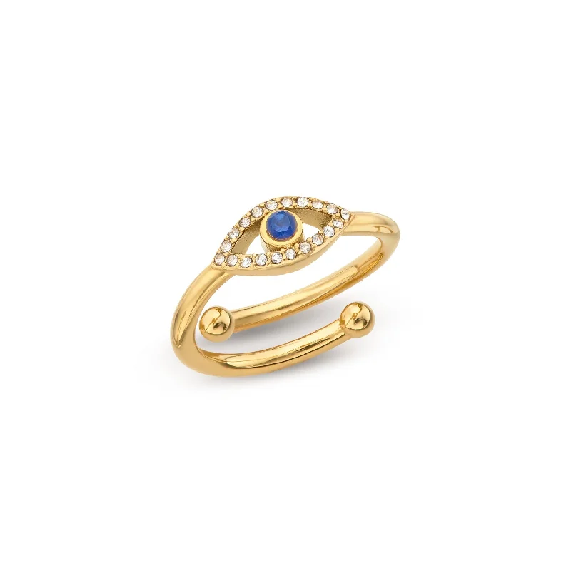 Buy More, Save More On Stunning Jewelry Designs Evil Eye Ring (Gold)