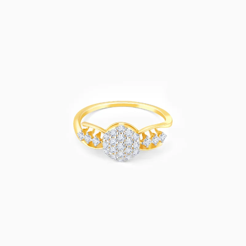 Exclusive Jewelry Sale – Limited-Time Discounts Gold Shining Cluster Diamond Ring