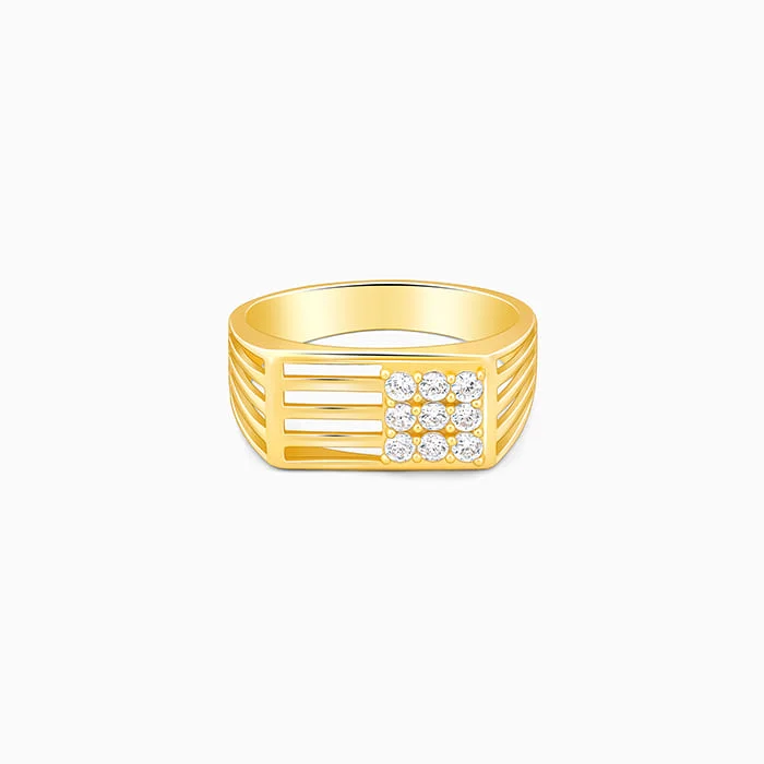 Golden Square in Rectangle Ring For Him