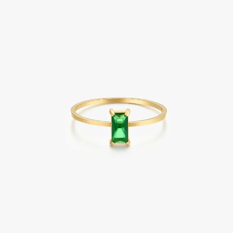 Limited-Time Jewelry Sale – Elegant Styles At Less Green Rectangle Gem Gold Ring