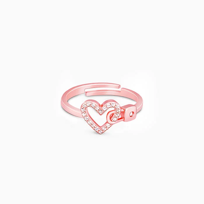 Rose Gold Love Lock Ring