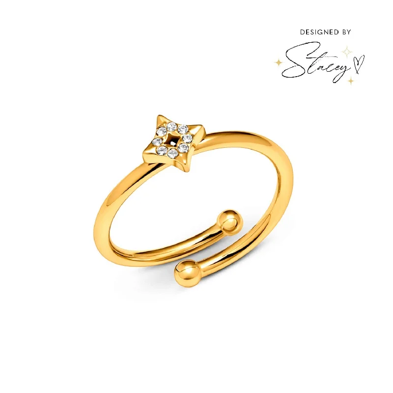 The Jewelry Sale You've Been Waiting For Is Here Moon and Back Star Ring (Gold)