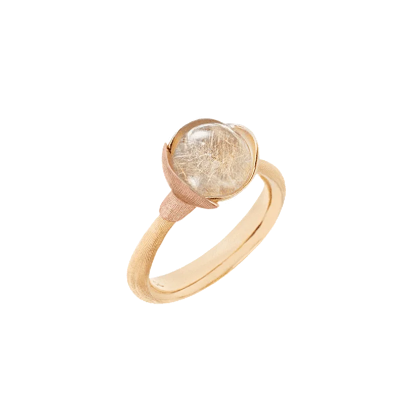 Lotus 1 18K Gold Ring w. Quartz