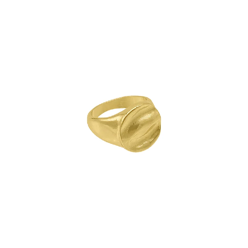 Your Dream Jewelry At Dream Prices 14k Gold Plated Ripple Signet Ring