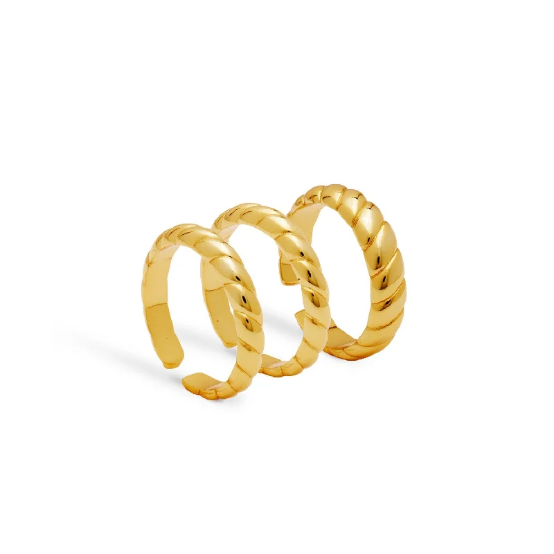 Luxury Jewelry Clearance – Shop Premium Styles Now Rope Ring Stack (Gold)