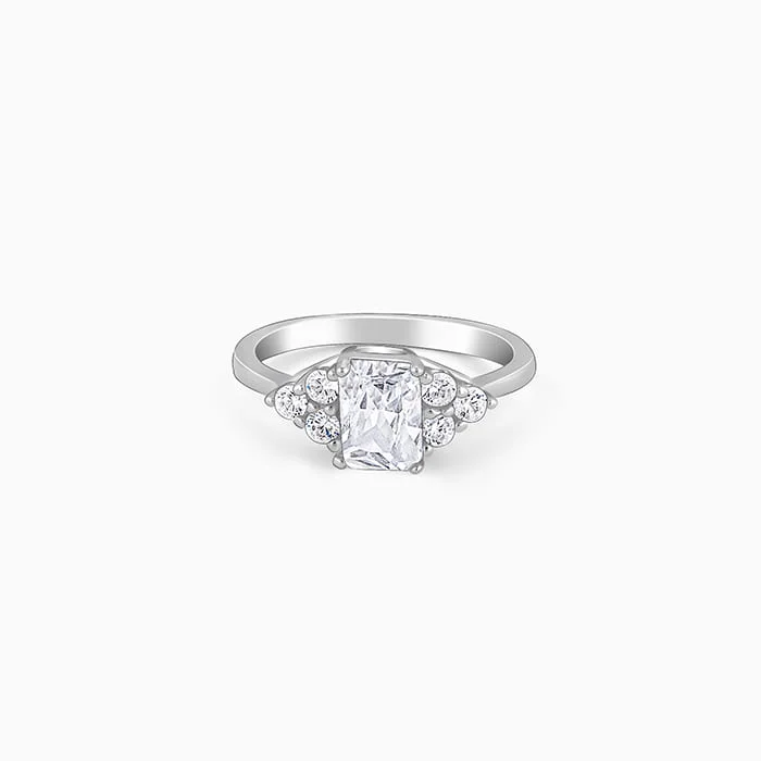 Discounted Jewelry For A Glamorous Look Silver Baguette Perfection Ring