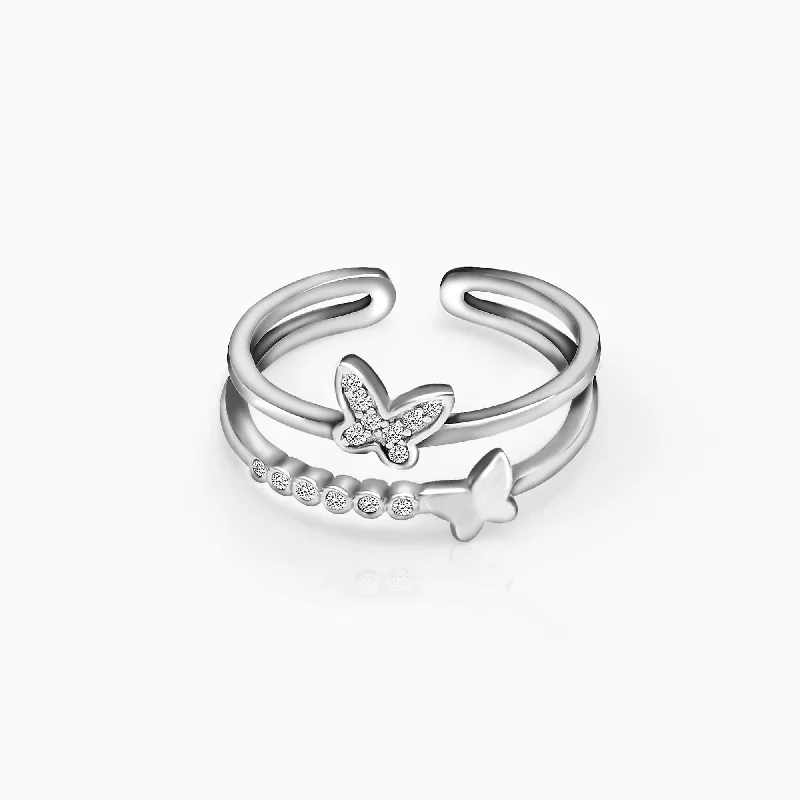 Accessorize For Less – Luxury Jewelry At Affordable Prices Silver Layered Butterfly Ring Accessorize For Less – Luxury Jewelry At Affordable Prices Silver Layered Butterfly Ring