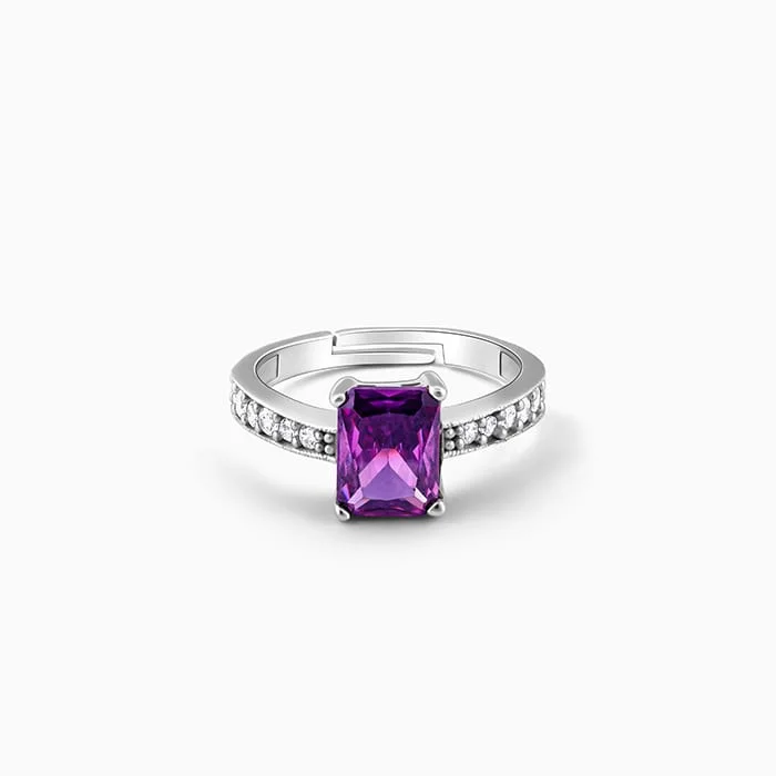 Seasonal Jewelry Sale – Upgrade Your Style Today Silver Purple Vibrant Ring
