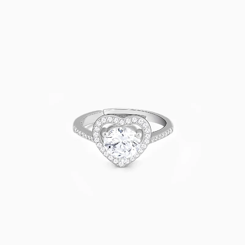 Silver Zircon Heart's Desire Ring