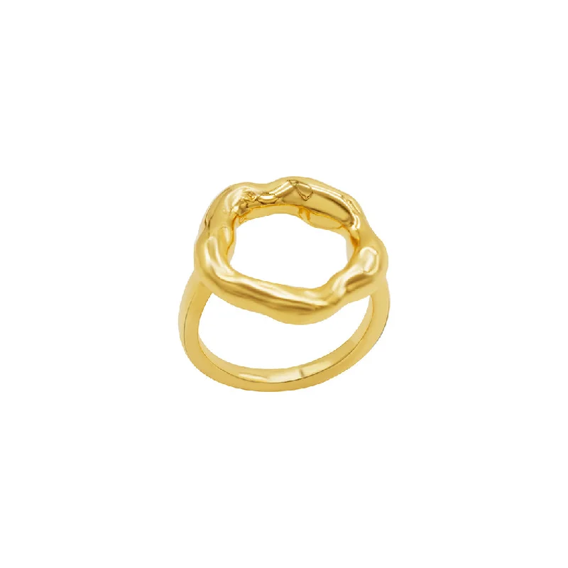 Upgrade Your Jewelry Collection For Less Tarnish Resistant 14k Gold Plated Open Circle Hammered Ring Upgrade Your Jewelry Collection For Less Tarnish Resistant 14k Gold Plated Open Circle Hammered Ring