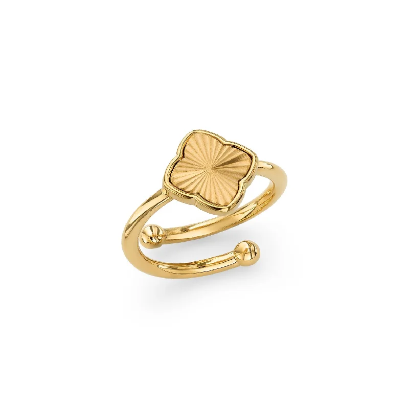 Premium Diamond Jewelry For Unforgettable Moments Textured Clover Ring (Gold)